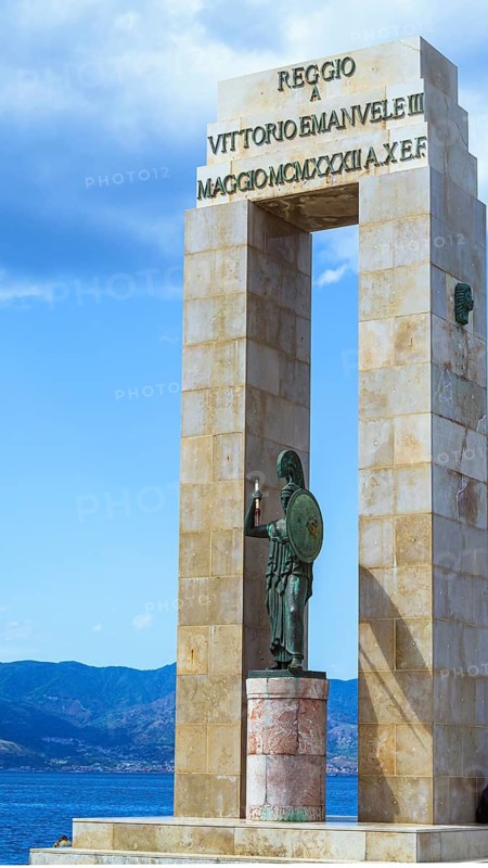 Monument Goddess Athena and statues, Reggio Calabria, Italy