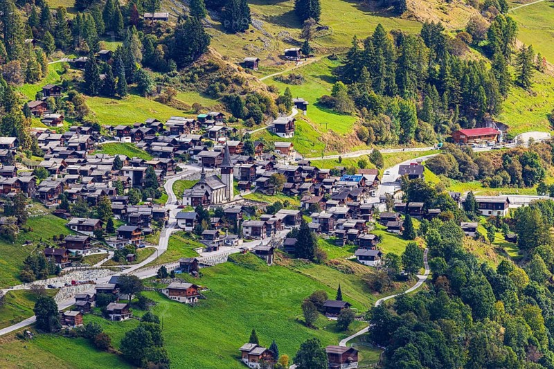 Mountain village of Ayer, Val d'Anniviers, Valais Alps, Canton Valais, Switzerland