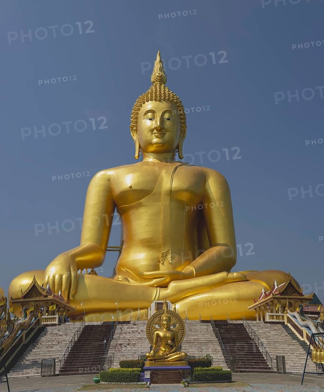 Largest Buddha statue in Thailand (Luang Pho Yai: the statue shows Buddha in the so-called Maravijaya posture - the moment when Buddha resists temptation and attains enlightenment), Wat Muang, Ang Thong, Amphoe Wiset Chai Chan province, Thailand