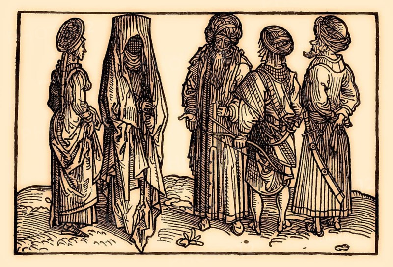 Saracens and Indian priests, Bernhard von Breidenbach, Peregrinatio in terram sanctam, 1486