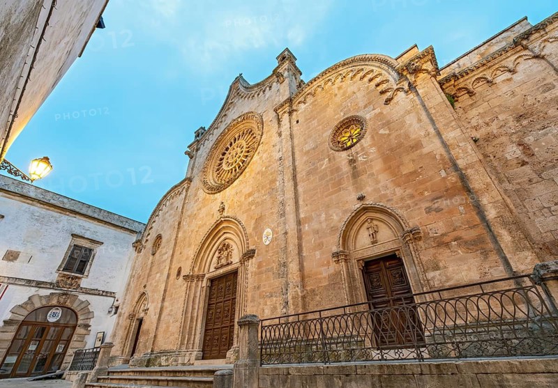 Low-angle view of Ostuni Cathedral, Apulia - Puglia, Italy
