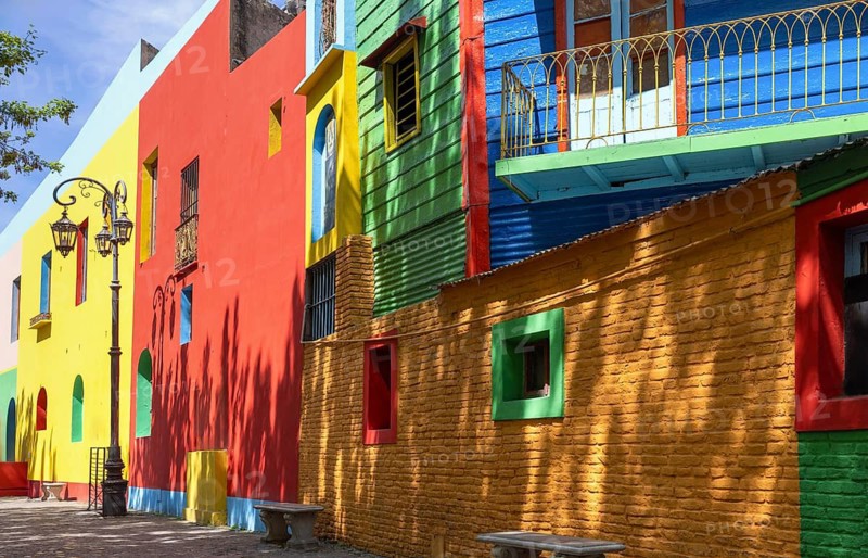 Argentina, colorful buildings of El Caminito, a popular tourist destination in Buenos Aires