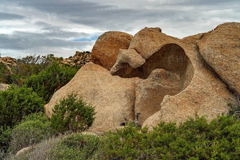 Rock formation on the coast near Tizzano, Sartene, Corsica, France