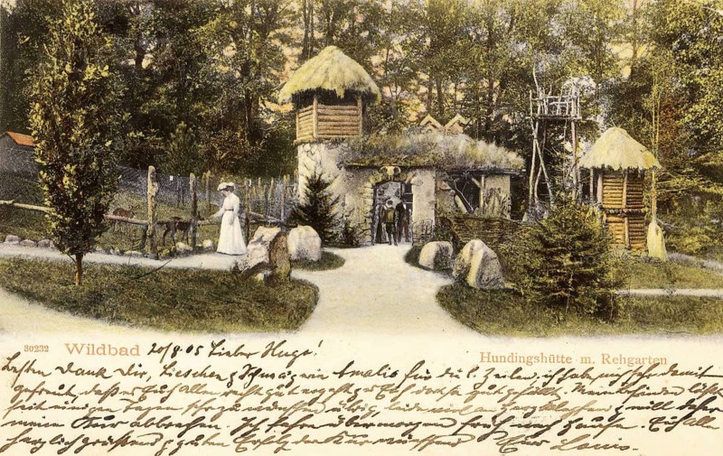 Historical postcard, picture postcard, Hundingshütte in Wildbad, Baden-Württemberg, Germany, digitally enhanced reproduction of an original from around 1900, picture postcard