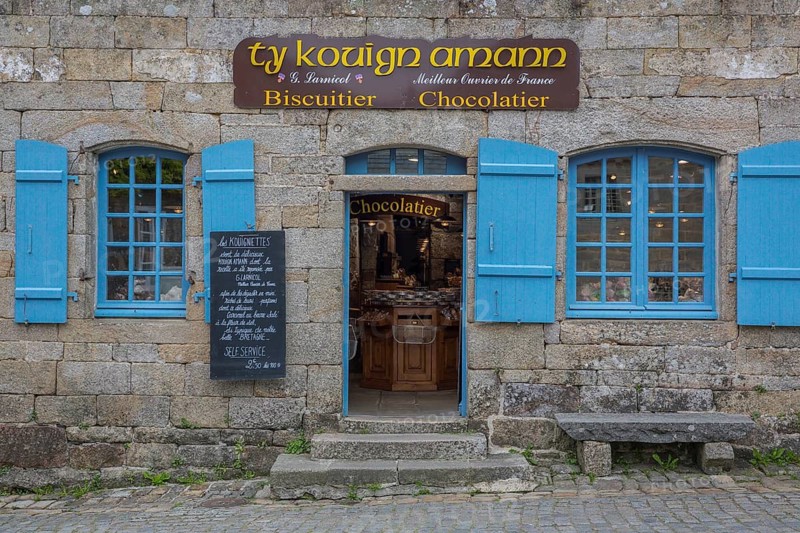 Sweets shop in Locronan village, Finistère department of Brittany in north-western France