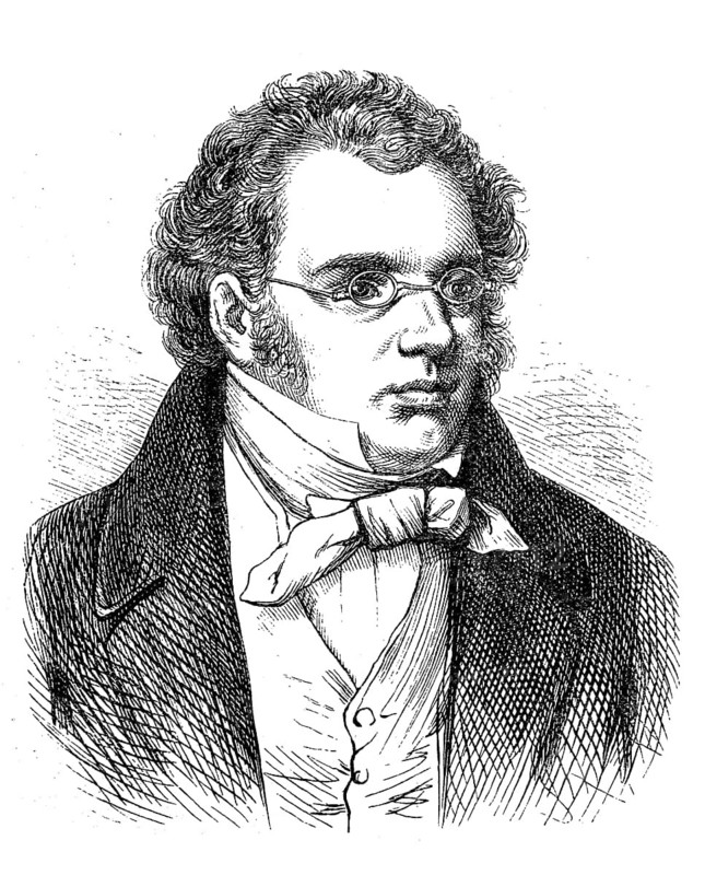 Franz Peter Schubert, 31 January 1797, 19 November 1828, was an Austrian composer, Historical, digital reproduction of an original from the 19th century