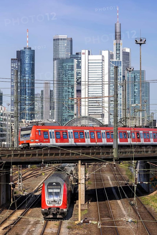 Deutsche Bahn DB Regio local trains leaving Frankfurt Central Station in Frankfurt, Germany