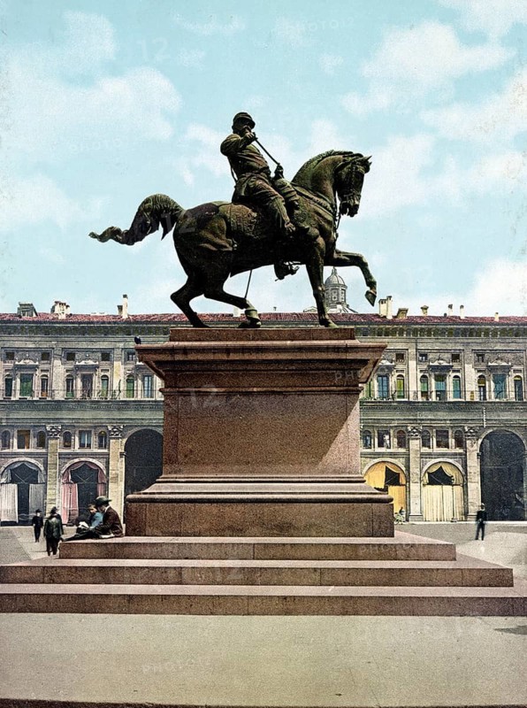 Monument to Victor Emmanuel II, Bologna, Italy, 1890, Historical, digitally restored reproduction from a 19th century model, Record date not stated