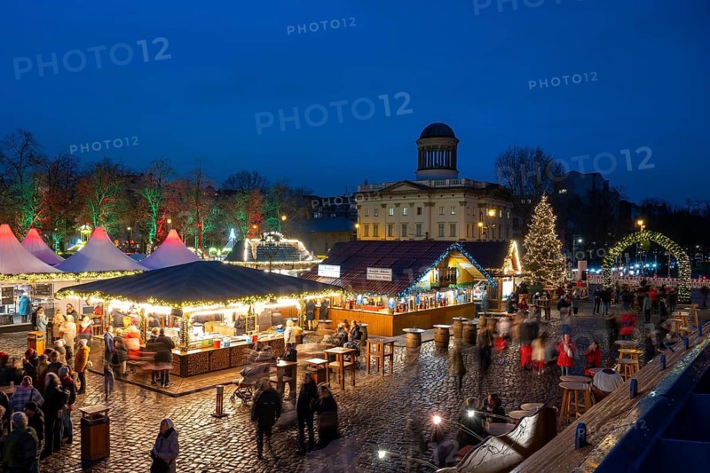 Christmas market at Charlottenburg Palace, Blue Hour, Charlottenburg, Berlin, Germany