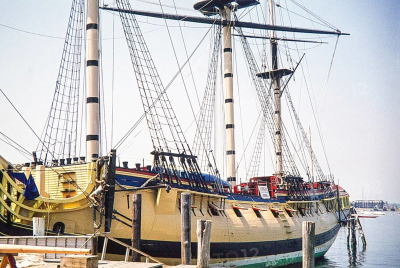 HMS Rose, 1970 replica of mid 18th-century British frigate, docked at Newport, Rhode Island, New England, USA 1978