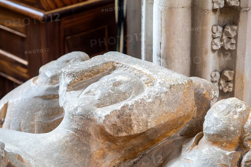 Effigy tomb Lady Beatrix de de Grandisson d 1374, Church of Saint Mary, Ottery St Mary, Devon, England, UK