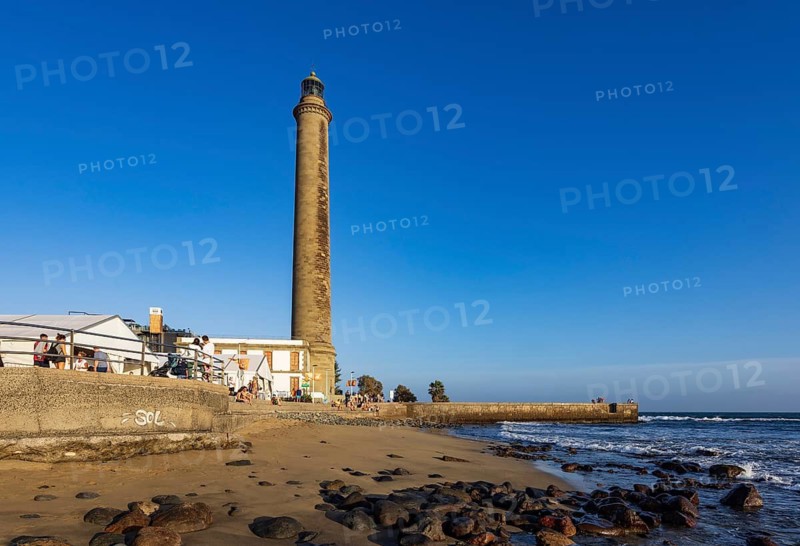 Lighthouse Faro de Maspalomas, Maspalomas, Gran Canaria, Canary Islands, Spain, Atlantic Ocean