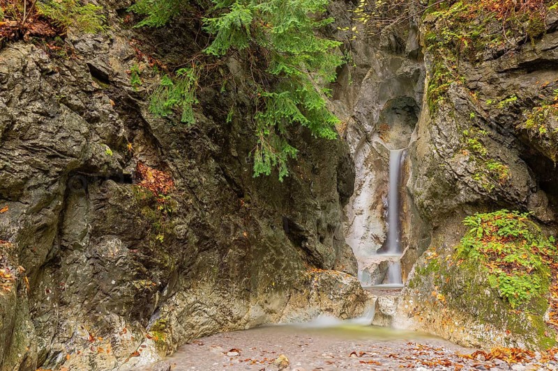 Heckenbach waterfall, The dripping eye of nature, Kochel am See, Bavaria, Germany
