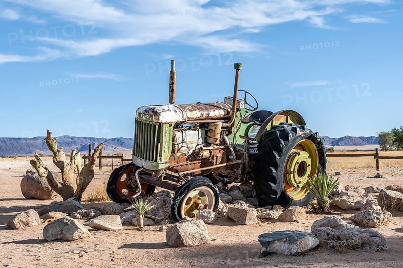 Wrecked car of a vintage car, Tracktor, Solitaire, Khomas region, Namibia