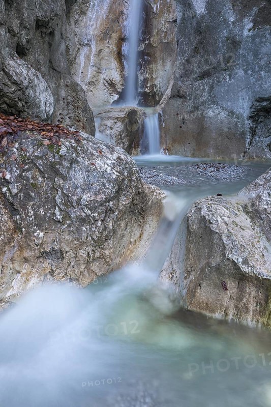 Heckenbach waterfall, The dripping eye of nature, Kochel am See, Bavaria, Germany