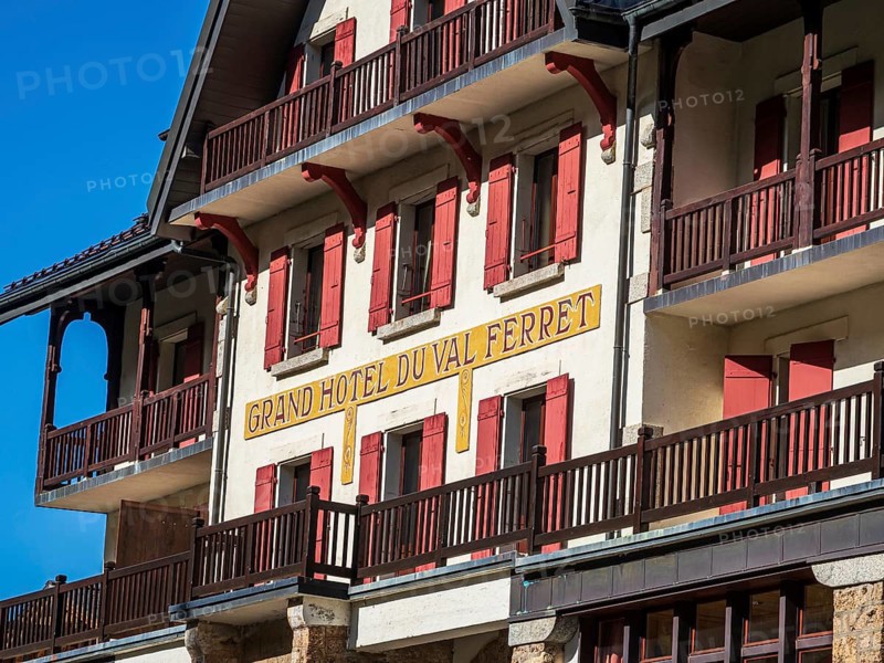 Traditional Grand Hotel du Val Ferret, village La Fouly, valley Val Ferret, Switzerland