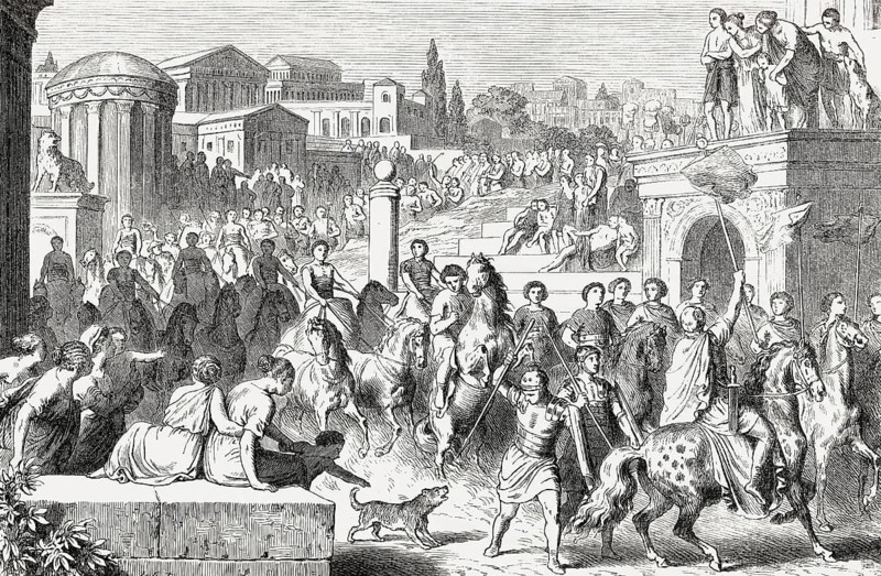 Pageant to the circus games, ancient Rome