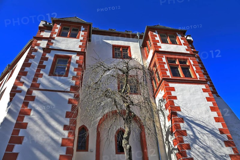 The Mildenburg, an originally Staufer, later Mainzian castle built in the middle of the 12th century, Spornburg, above Miltenberg, Lower Franconia, Bavaria, Germany
