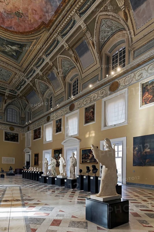Sundial Room, Salone della Meridiana, magnificent hall with ceiling fresco, Naples National Archaeological Museum, Museo Archeologico Nazionale di Napoli, MAN, Naples, Province of Campania, Italy