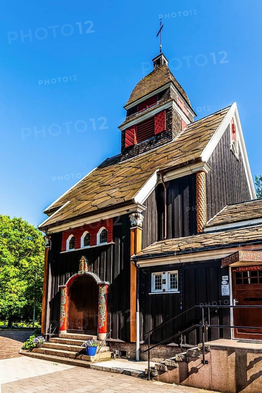 Norwegian sailor church on Westzeedijk in the park of Rotterdam, the Netherlands