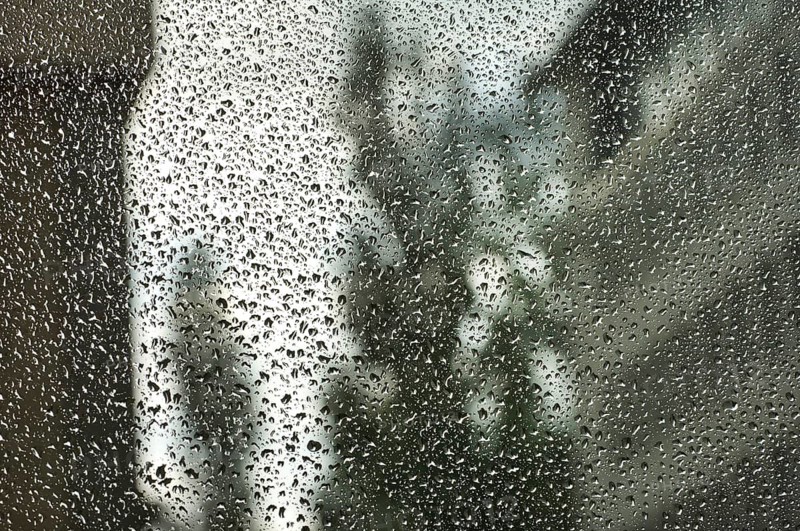 Raindrops on the window pane