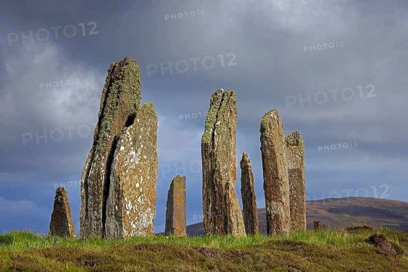 Ring of Brodgar, Brogar, Neolithic henge and stone circle of standing stones near Stromness on Mainland, largest island in Orkney, Scotland, UK