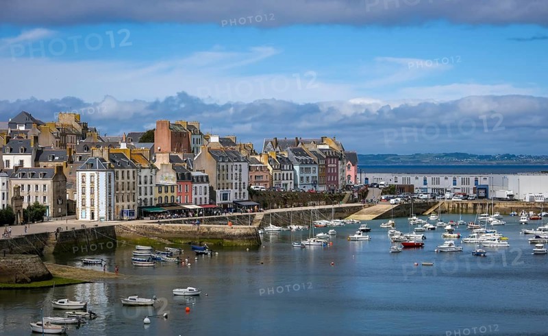 Douarnenez, Brittany, France - Port de Rosmeur harbour in the picturesque harbour town of Douarnenez