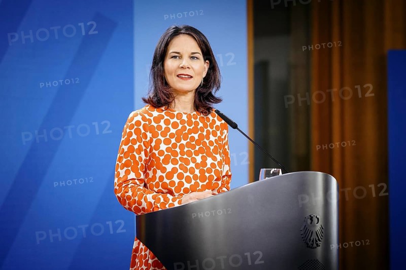 Annalena Bärbock (Alliance 90/The Greens), Federal Foreign Minister, pictured during the press conference with the Dutch Foreign Minister, in Berlin, 23 July 2024
