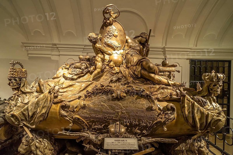Sarcophagus of Emperor Charles VI in the Capuchin Crypt in Vienna, Austria