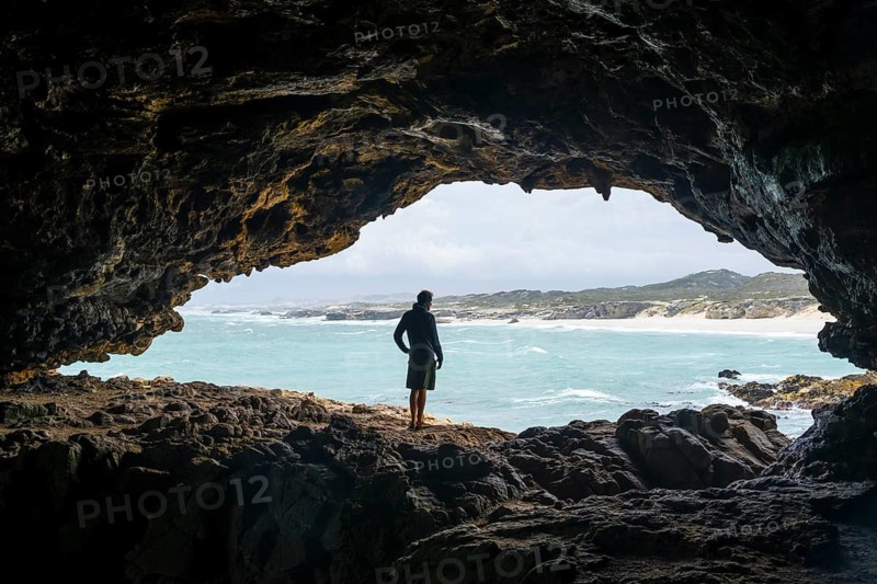 Klipgat Cave, cave that was inhabited in the Stone Age, archaeological finds from over 100, 000 years ago, Gansbaai, Western Cape, South Africa