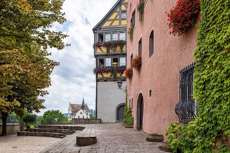 City view of Engen in Hegau. Old town. Engen, Baden-Württemberg, Germany