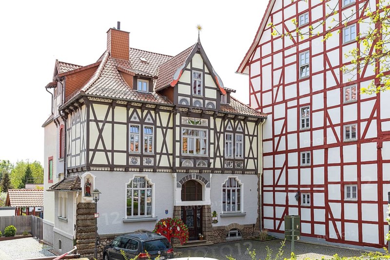Historic half-timbered house on Marktstraße, Duderstadt, Lower Saxony, Germany