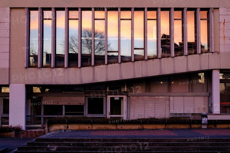 Evening light reflected in auditory sound at the University of Hildesheim, Hildesheim, German