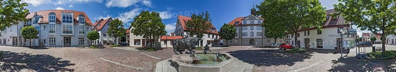 Market Place Ochsenhausen Panorama Germany