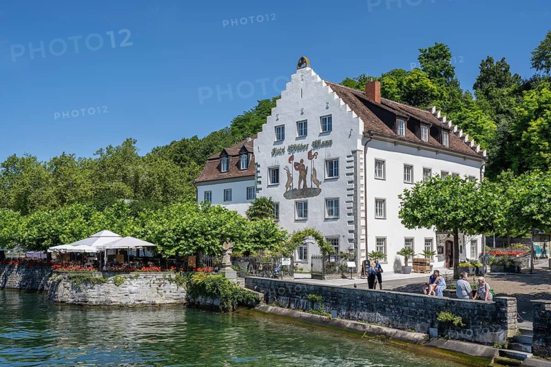 Hotel Wilder Mann on the shores of Lake Constance in the old town centre of Meersburg, Lake Constance district, Baden-Württemberg, Germany