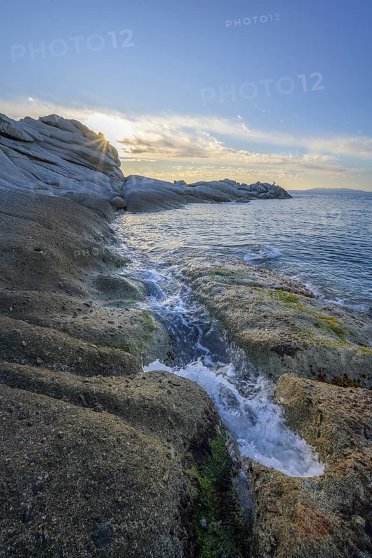 Rock formations on Capo Sant Andrea, Marciana, Livorno Province, Italy