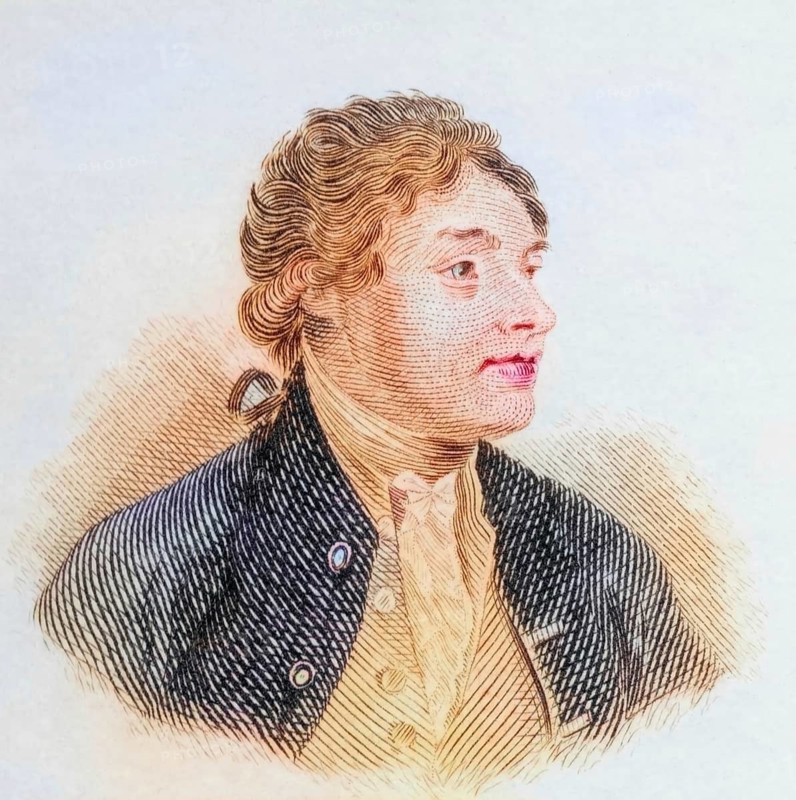 Jean Louis Delolme, also spelled Jean Louis de Lolme, (born 1740 in Geneva, died 16 July 1806 in Seewen) was a Genevan jurist, coloured woodcut from Crabbe's Historical Dictionary from 1825, Historical, digital reproduction