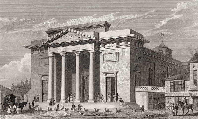 Saint-Philippe-du-Roule, Paris, antique steel engraved print, 1831