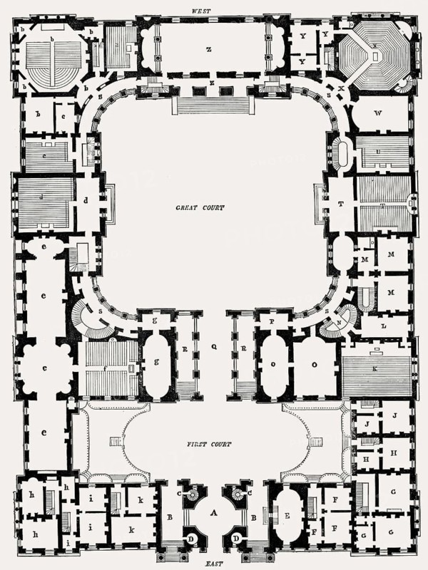General plan, University, Edinburgh, Scotland, 19th century