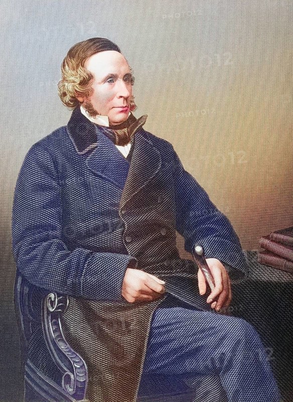 Sir Henry Singer Keating, 1804-1888, Attorney General of England 1858-9, painted by DJPound after a photograph by Mayall. From the book The Drawing-Room of Eminent Personages, vol. 1, published in London 1860, digitally restored reproduction from a 19th century original, record date not stated