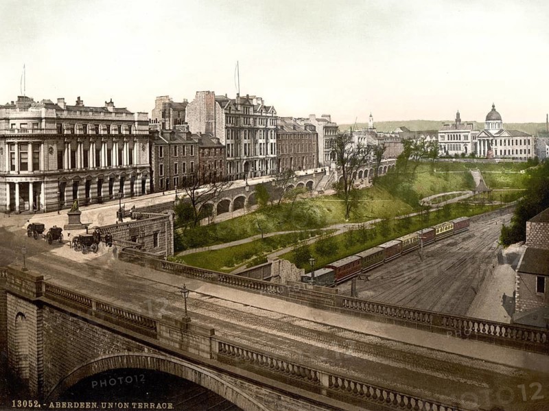 Union Terrace, Aberdeen, Scotland, Historic, digitally restored reproduction from a 19th century original, Record date not stated