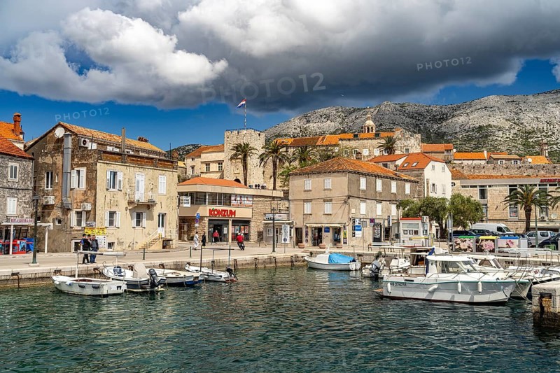 Korcula marina and old town, Croatia