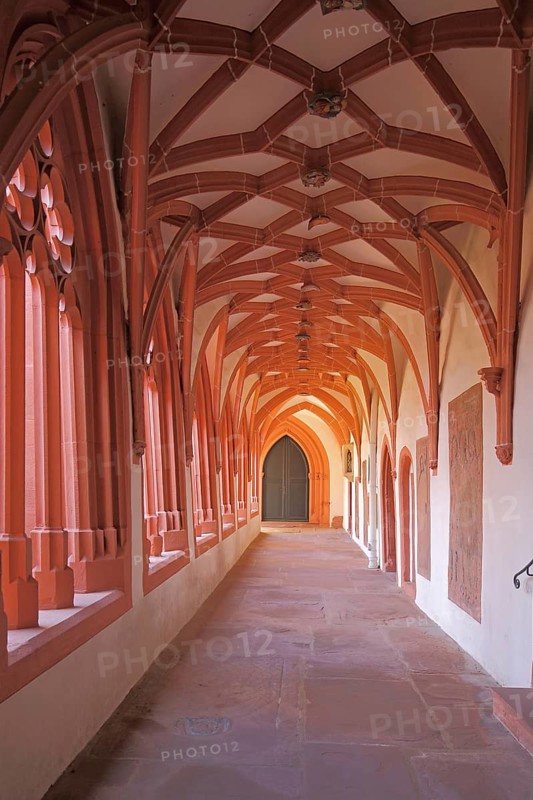 Cloister of St. Stephen Church, Cross Vault, Mainz, Rhineland-Palatinate, Germany