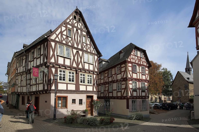 Half-timbered house der sieben Laster, Limburg, Hesse, Germany
