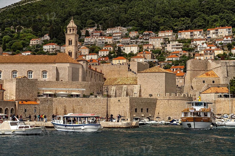 City wall and Dominican monastery in Dubrovnik, Croatia