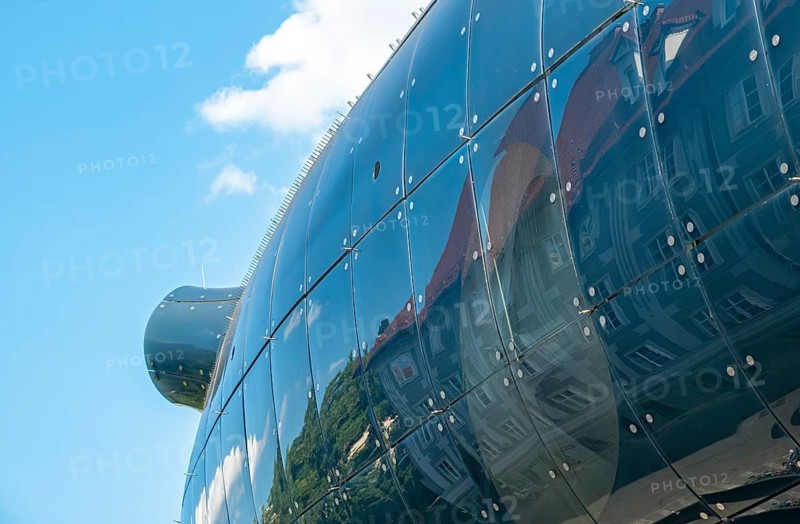Architectural detail, Kunsthaus Graz building, Graz Art Museum, Austria
