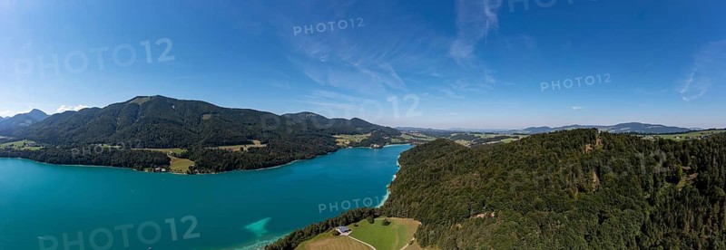 Drone shot, Fuschl Castle, Fuschlsee, Fuschl am See, Salzkammergut, Land Salzburg, Austria