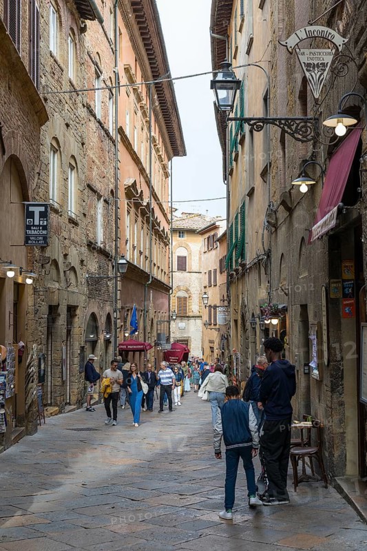 Typical street in the historic centre of Volterra, province of Pisa, Tuscany, Italy