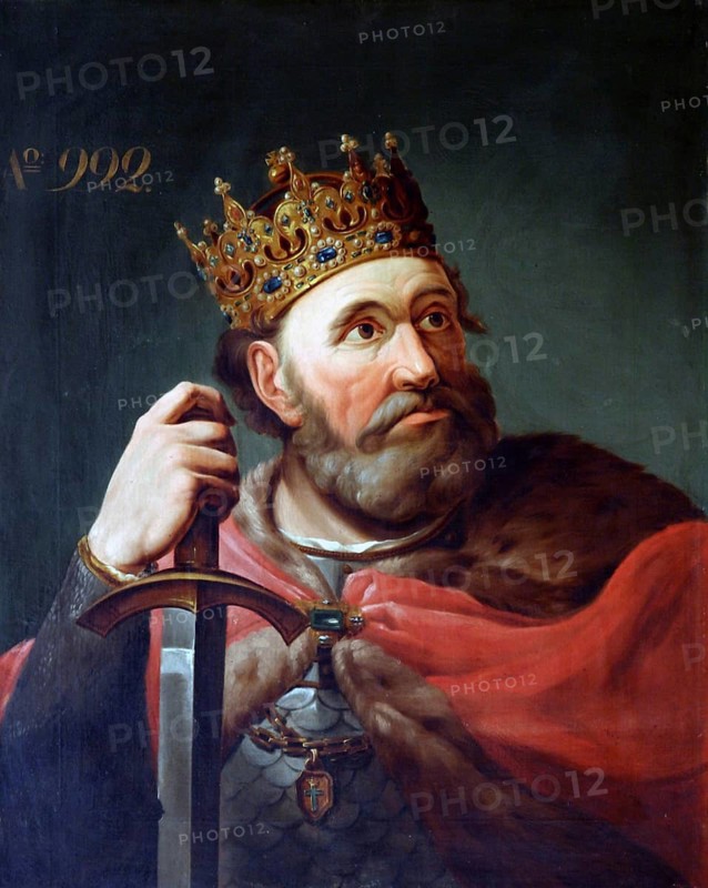 Boleslaw I, called the Brave, (965/967 - 17 June 1025) from the ruling Piast family was Duke of Poland from 992 and first King of Poland from 1000 and 1025 respectively, digitally enhanced reproduction of a 19th century original, historical