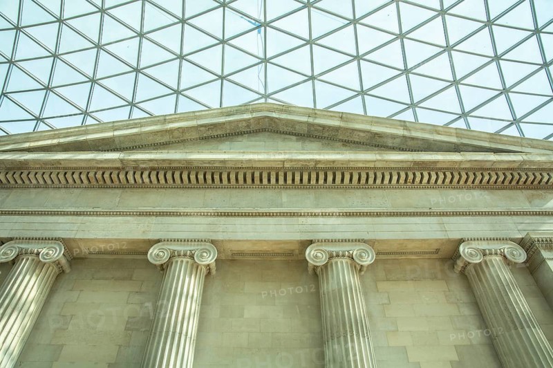 Great Court, inner courtyard with modern domed roof, steel and glass construction, British Museum, London, England, United Kingdom, UK, Great Britain